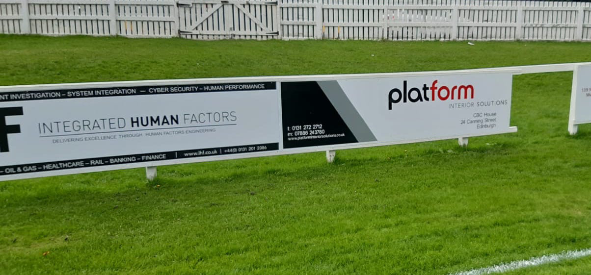 Signs at a sports ground